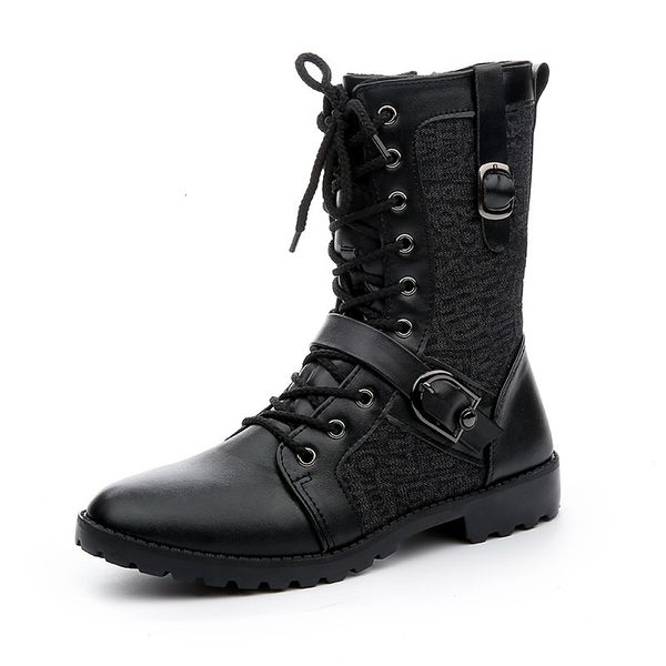 Stiefel Winterstiefel Männer Lederstiefel Männer hohe Top -Schuhe runden Kopf Winterschuhschuhe Spitze Freizeitschuhe Mann Plus Größe Tyh6 230814