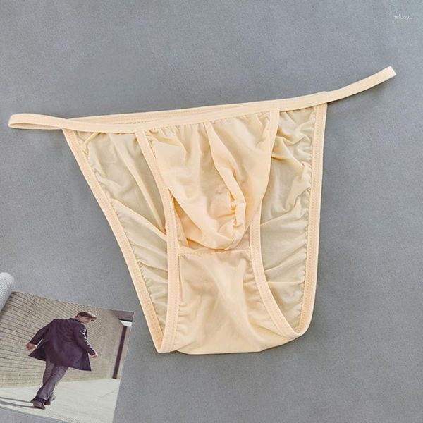 Underpants Solid Nude a cinghia sottile biancheria intima stretchstrap mutandine comodità di comfort ultra-sottile seta invisibile briefs u lingerie convex sissy hombre