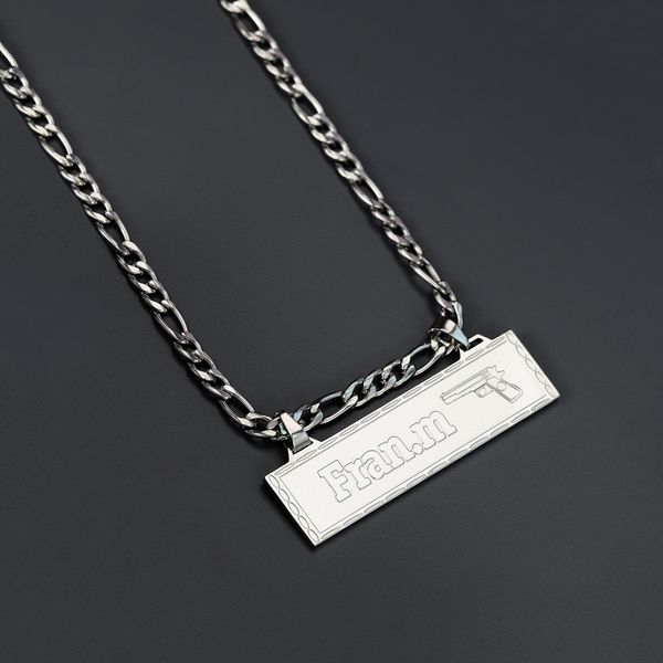Charms Customized Name Halsketten Bar Spezielle Symbole Persönlichkeitsschild Anhänger Trendy Edelstahlschmuck 230815