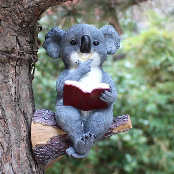 Decorações de jardim Koala Solar Pendant Pendant Resina Criativa Simulação