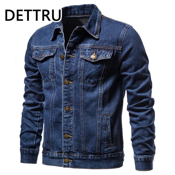 Men S Jackets Marke Spring Cotton Denim Jacke Männer lässige solide Single -Breasted Jeans Mode Slim Fit Quality Man 230815