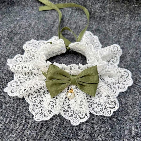 Hundekragen Spitze Bowknot Cat Cat Neckerchief Haustierkatzen Kätzchen Blume Welpe String Laiten Halskette Halsriemenschalzubehör Accessoires