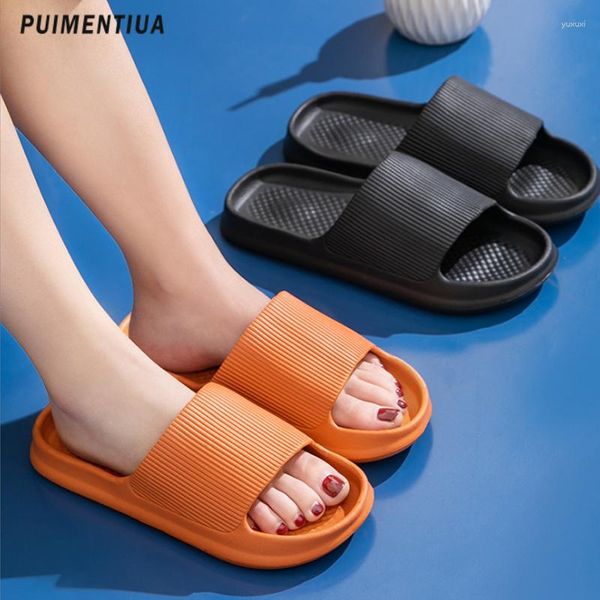 Hausschuhe Modes Schuhe Frauen Flip-Flops weiche eva Männer dicker Sohle Sommer Beach Slides Bad Anti-Slip-Wolken Sandalen