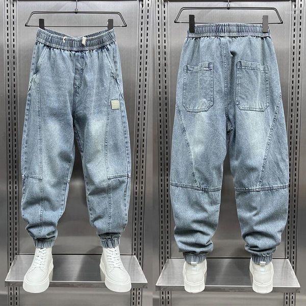 Jeans maschile foufurieux casual 2023 Summer harem streetwear sciolto pantaloni di denim larghi pantaloni elastici jogger