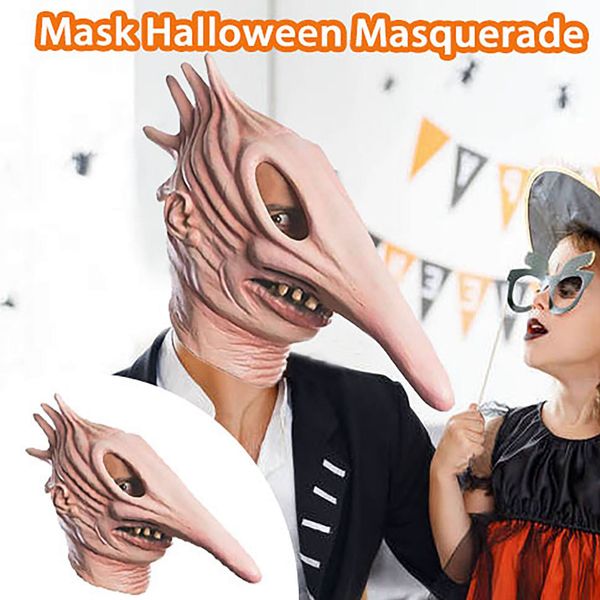 Party-Masken Cosplay gruseliger schrecklicher Mann-Maske Halloween Maske Long Nase Birk Bienen Steampunk Gas Latex Gesichtsmaske Halloween Cosplay Requisite für Kid 230816