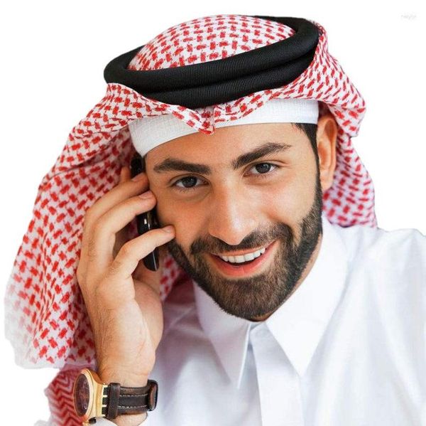 Roupas étnicas homens muçulmanos se definem bandeira de turbante de túnica abaya o pescoço branca islâmica orde orar orar ramadã dubai kaftan vestido 3pcs
