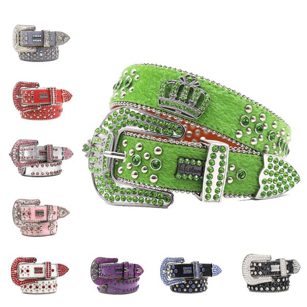 1: 1 Crystal Fashion Bling Rock BB Simon Belt Lady Leather Designer para Mulher Man Belts Casual Mens Luxurys Largura de Diamante