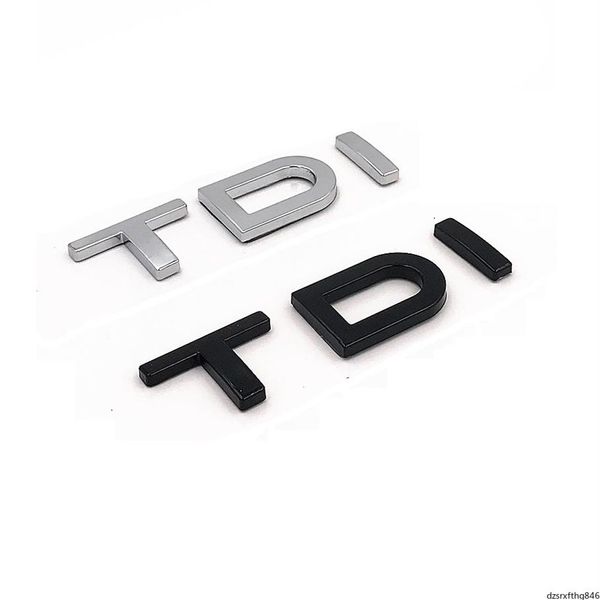Crome lettere nere TDI TRUNK LID Fender Badge Emblems Badge per Audi A3 A4 A5 A6 A8 S3 S3 S4 R8 RSQ5 Q5 SQ5 Q3 Q7 Q8 SEL2566