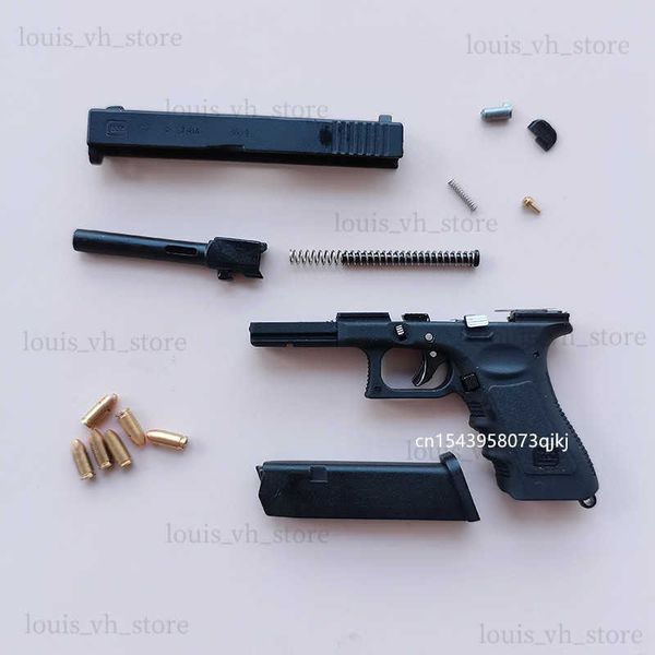 Mini chaveiro de metal g17, chaveiro em forma de pistola pubg m29f desert eagle, modelo de arma portátil, ejeção livre, montagem t240104