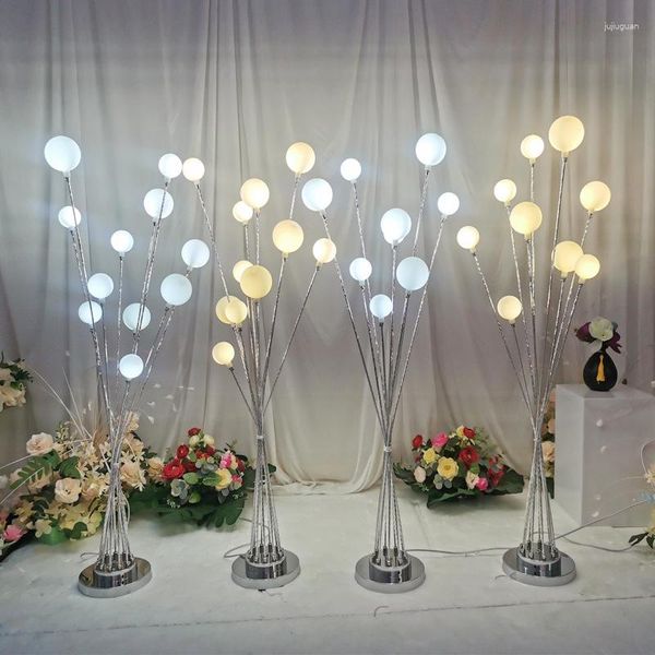 Flores decorativas Bolida de maçã banhada a ouro Guia leve Luminosa luminosa bola de bola Felicidade árvores frutíferas de casamento Layout da festa