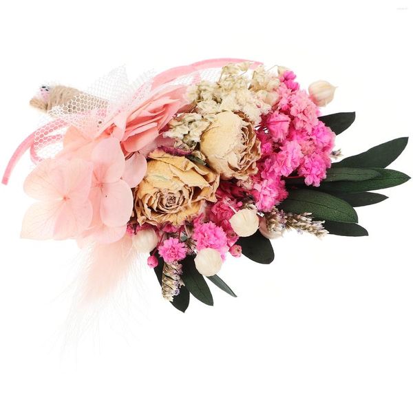 Flores decorativas Decorações do noivo Corsage artificial de flores para suprimentos Mini noiva de buquê seco decorar