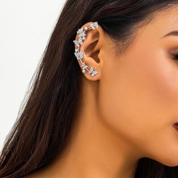 Brincos de garanhão Returamento retrô Romestões de borboleta Single for Women Fashion Forest Series penduradas jóias de clipe de osso da orelha