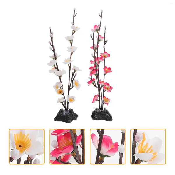 Dekorative Blumen 2 PCs Sushi Dekoration gefälschter Roman Sashimi Platte Kunststoffkirschschmuck Tablett Simulation Simulation