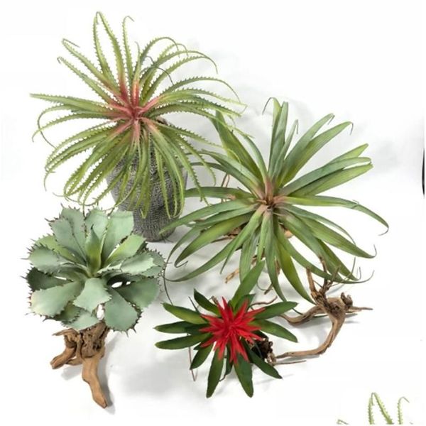 Fiori decorativi ghirlanti grandi aria artificiale ananas pianta successiva di pianta Tillandsia Green Leaf Home Shop decorazioni floreali Drop De Dh8ea