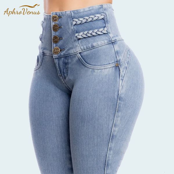 Jeans da donna Moda Gamba sottile Elastica Donna Vita alta Pantaloni skinny in denim Pantaloni oversize Modellanti Butt Lift 230815