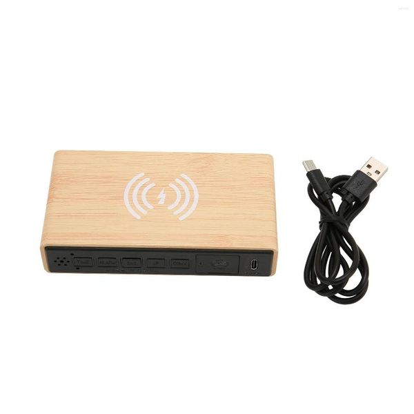 Uhrenboxen Holz digitaler Wecker Dual Bildschirm Display 3 Level Dimmer Holz für Schlafzimmer