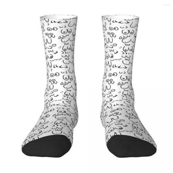 Herrensocken verschiedene Arten von Brüsten Muster Unisex Frühlings Sommer Herbst Winter Outdoor Happy Streetstyle Crazy Sock