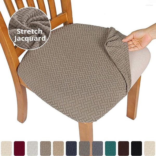 Chega a cadeira Jacquard Soild Seat color Seat Removable Cushion Slipcovers para banquete da sala de jantar El