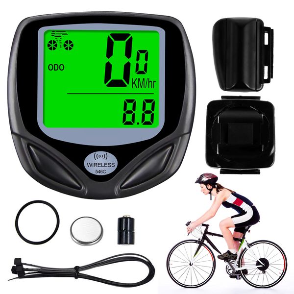 Fahrradcomputer Tachometer IPX4 wasserdichtes drahtloses Fahrrad Computer und Radmesser mit automatischem Weck -up -LCD -Hintergrundschein 230815