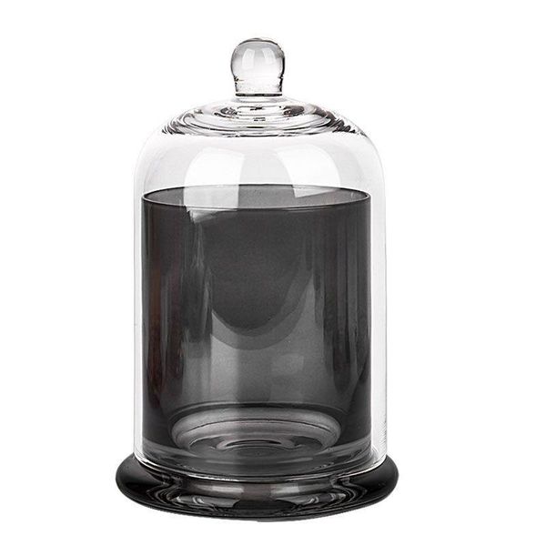 leere luxuriöse schwarze grüne Glas Bellglas Display Dome Kerzenhalter Cloch Jar mit Basi