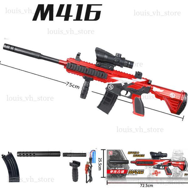 M416 Water Bullet Gun Gun Manual Electric in 1 Paintball Plastic Model CS Shooting Game Game Outdoor Game Gun per ragazzi T230816