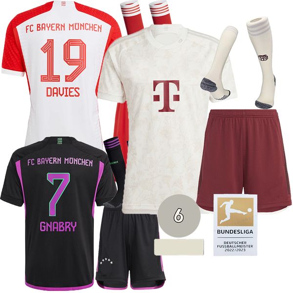 2023 2024 Davies Soccer Jerseys Club Champions 6 São Hrfc Gnabry Muller Munique Futebol Camisa de Kit Men