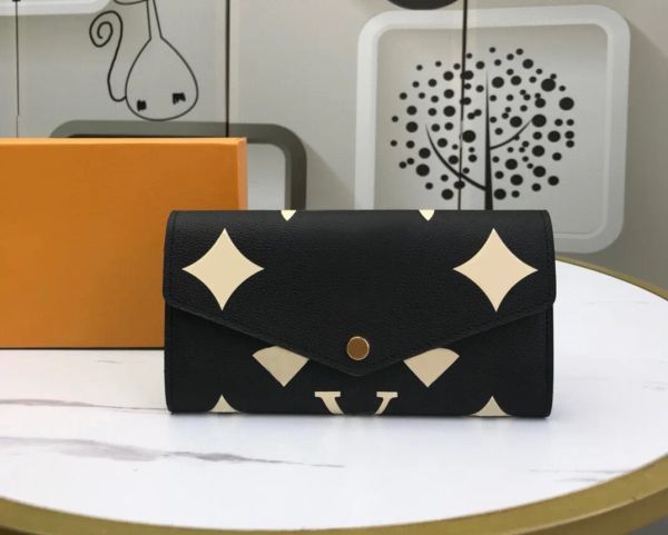 Carteiras de designer de moda envelope bolsas masculas carteira de alta qualidade letra de flores emed letra longa cartão slim dinheiro embreagem sacos com caixa atacado