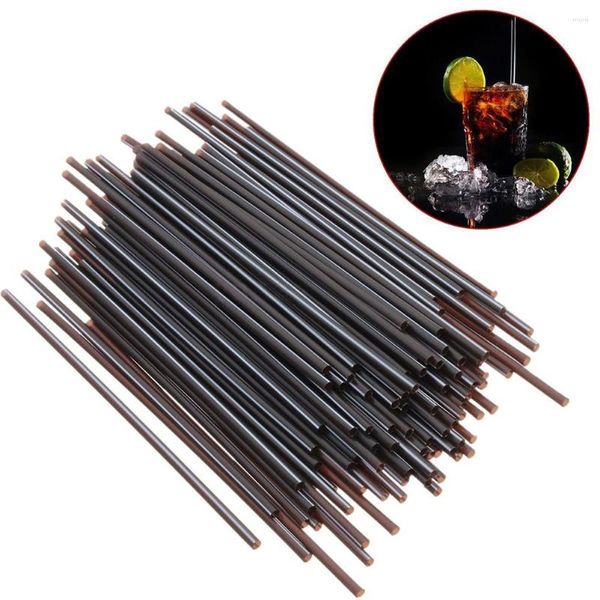 Tek kullanımlık fincan pipetler 100pcs siyah mini plastik içme partisi festivali bar kokteyl kutlama malzemeleri