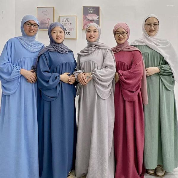 Ethnische Kleidung Muslim Kleid 16 Farben Letzte Abaya Design Langes Femme -Robe für Frauen Ramadan Eid Mubarak Gebetskleidung