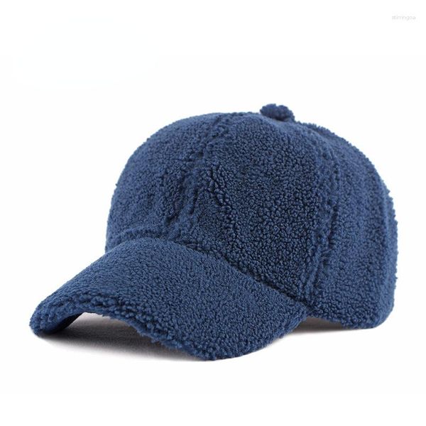 Caps de bola Caps femininos Caminho de lã de inverno feminino Base de beisebol simples Retro Retro Solid Color Hat Hat masculino Casual Hip Hop Bone Trucker Hats