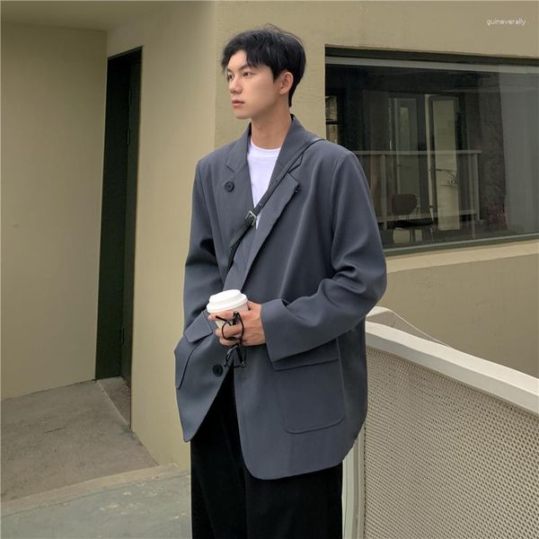 Giacche da uomo giacca piccola giacca in stile coreano sciolto casual freddo grigio di alto grado oversize tutta match