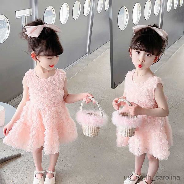 Abiti da ragazza Online Celebrity Dress Princess Dress Popular Girl Dress Baby Summer Nuovo vestito gonfio Sen Stile Slim e Short Fashion Trend R230816