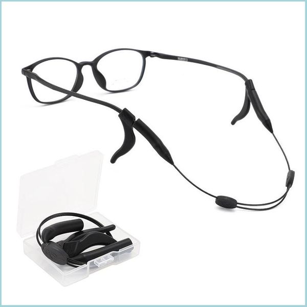 Brillenketten schwarze elastische Riesenriemen Sonnenbrille Lesen Perlen Gläser Kette Auge Tragen Nordhalter Halseil 275 T2 Tropfen liefern dhfkf