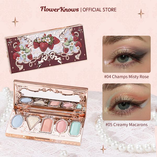 Flor da sombra dos olhos conhece a Paleta de Eyeshadow Fivecolor Série de Strawberry Rococo 230816