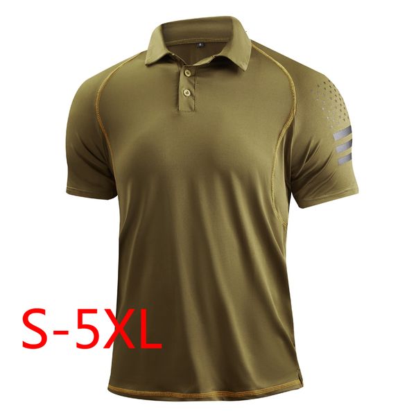 Polos da uomo Summer Tactical Combat Shirt Men Polestere Shirts Short Short Maniche Golf per Outdoor T Man che corre jogging 230815