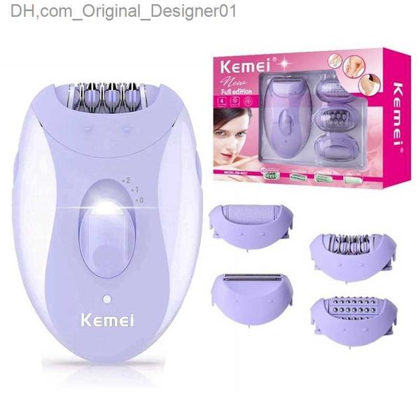 KEMEI 4IN1 Epilatore femminile Raffitto elettrico Electric Facial Body Hair Good's Gambe Bikini Trimmer Depilazione Ascronta ascelle Z230817 ricaricabile