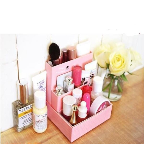 Прекрасная DIY бумажная доска для хранения 4 Colors Desk Decor Catchentery Makeup Commetic Organizer npiqv