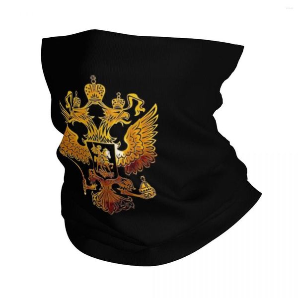 Lenços lenços russos emblema brasão de braços tampa de pescoço dourado de pescoço estampado Balaclavas Sconhas mágicas esportes de cabeça quente para homens mulheres adultos