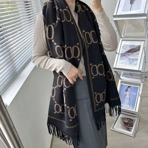 Designer seda lenço de um lenço de solteira de inverno xale de cashmere luxunhas lenços de moda marca pashmina letra vintage shawl scrita