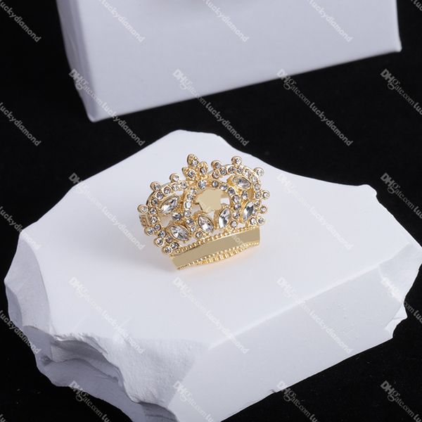Men Women Crown Rings Designer Abertura dos amantes Rings Ring de luxo Ring With Box