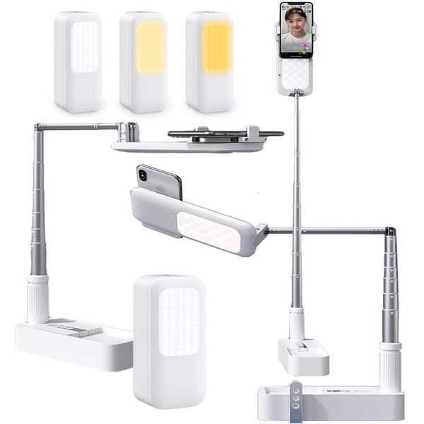 Selfie Monopods Phone Holder Lampe Preenchimento Suporte de luz portátil PORT STAND Telefone Voiture fone Bluetooth Câmera Lamparas Lâmpada LED 230816