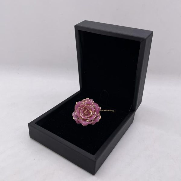 Flores decorativas 24K Gold Bated Natural Preservado Rosa Rosa Rosa Flores Jóias Femininas Presentes de Convidado e Dia dos Namorados Dia Mães Dia