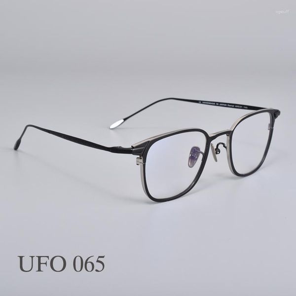Sonnenbrille Titanium Metall Männer Frauen Brillen Brillen Frames UFO 065 Brillen für das Lesen von Myopia -verschreibungspflichtigen Linsen