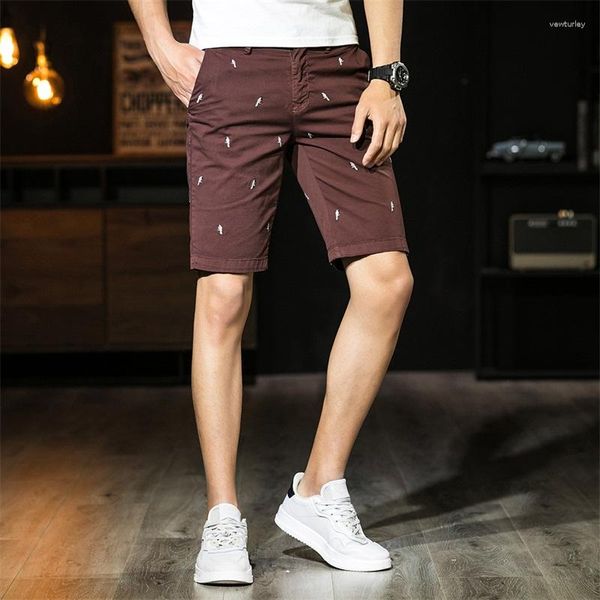 Herren Shorts 2023 Sommerdruck Jugend Mode Freizeit schlanke Pass