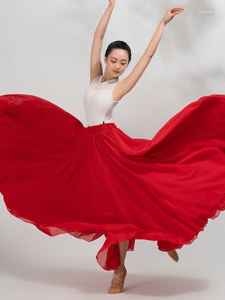 Abbigliamento da danza classico da palcoscenico femmina Elegante Xinjiang Performance Gonna a metà lunghezza Swing Ballet Modern Ballet Training