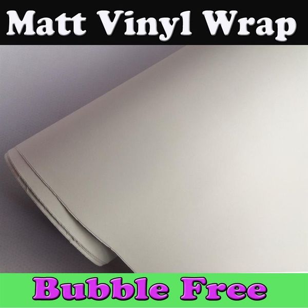Weiße matte Vinylverpackung mit Luftblasen Matt Weiß Filmfahrzeug -Wickel -Vinylblätter Abziehbilder wie 3m Qualität 1 52 x 30 m Roll Fre231z