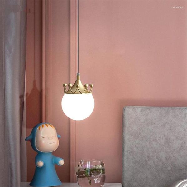 Lampade a sospensione Crown Modern Croona di ristorante singola barre bar a sospensione della camera da letto CHAROAKROUM ART DECO LUCI E27