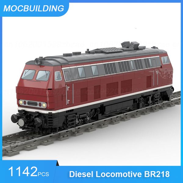 Outros brinquedos moc blocos de construção locomotiva BR218 BR132 BR118 Modelo de trem Diy Assemble Bricks Transporte Crianças Presentes de Natal 230815