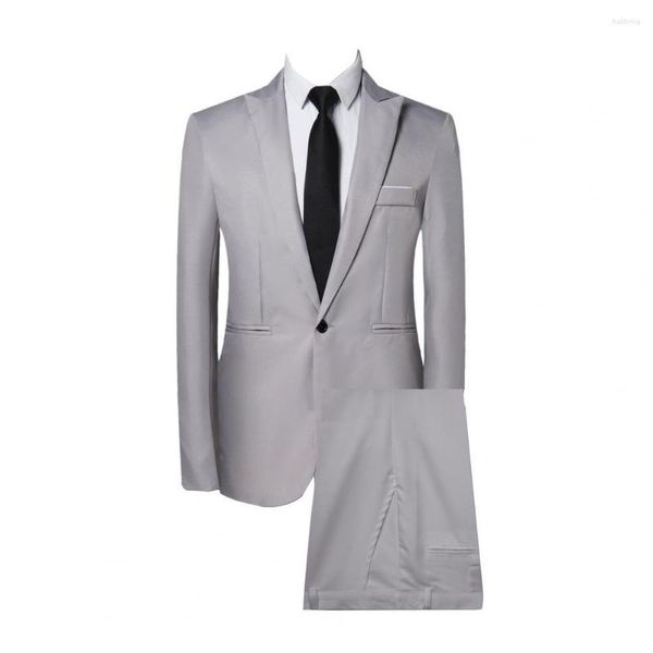 Herrenanzüge Männer Hosen Set Slim Fit Business Anzug stilvoller Arbeitspeakanlagen Solid Color Long Sleeve