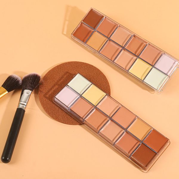 Corretivo 12 Paleta colorida Paleta de contorno nua acne spot spot círculos escuros Fundação de face Fundição Blelen Pigment Cosmetic Makeup Tool 230815